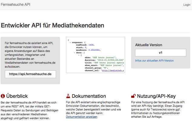 Screenshot - Mediathekensuche API